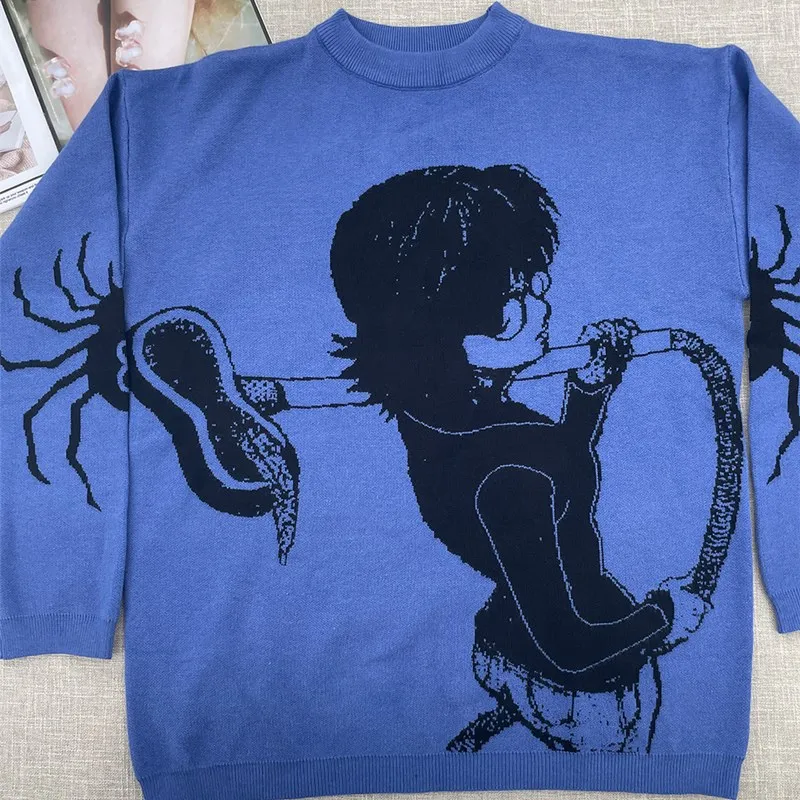 Женский Свитер Оверсайз С Портретным Принтом Trikotaj В Стиле Хип-хоп