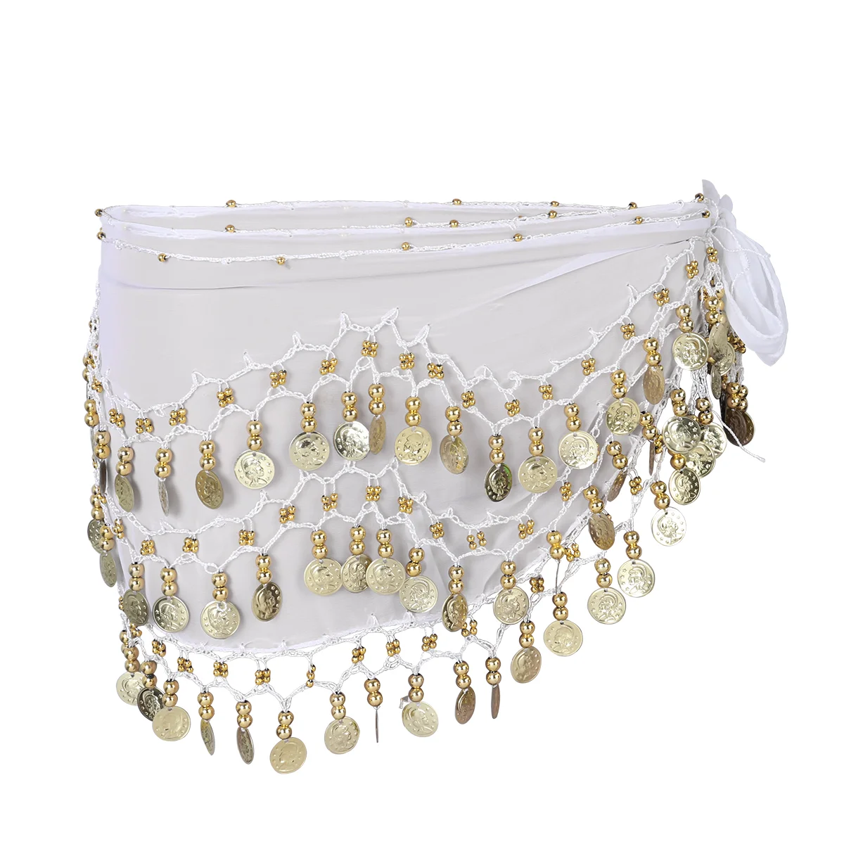 

Женская юбка с запахом, шифоновый шарф на бедра, 3 ряда, 128 монет, для танца живота