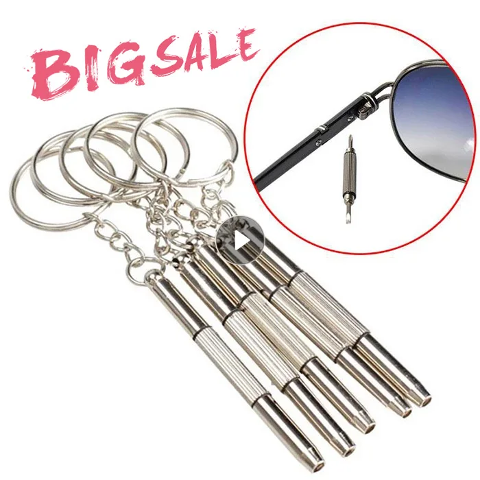 

Отвертка для очков 3 в 1, портативная Отвертка из нержавеющей стали для ключей, отвертка для очков, солнцезащитных очков, часов, инструменты