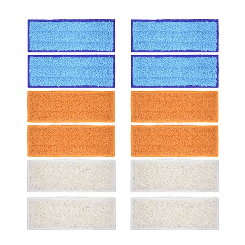 

12 шт. моющиеся влажные подкладки, влажные подкладки, сухая подкладка, ткань для Irobot Braava Jet 240 241, Сменные запасные части для очистителя