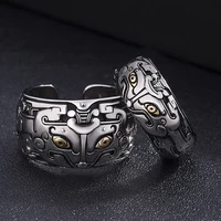 shark silver animal shape gluttonous rings for couples women mens punk gothic personality retro party jewelry accessories gift