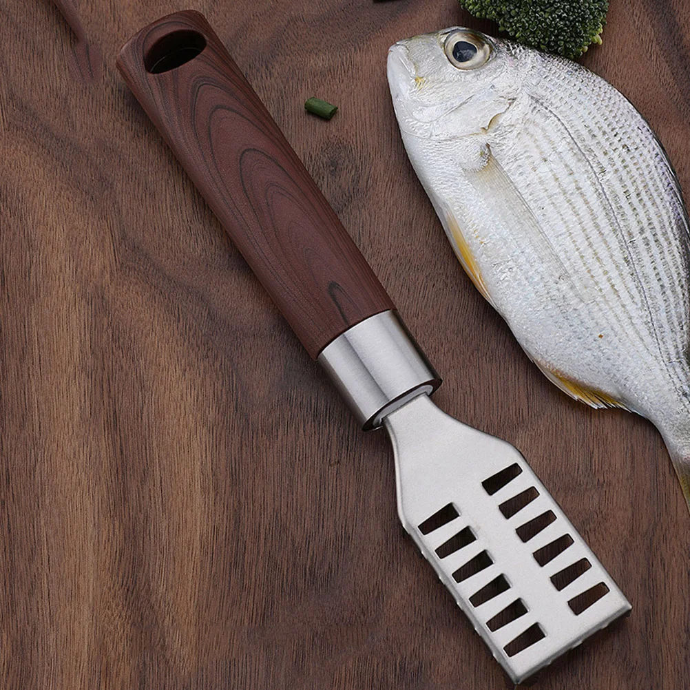 

Stainless Steel Scale Scraper Handle Scale Remover Handheld Scraping Brush Kitchen Tool