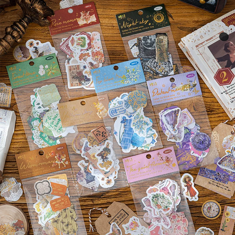 

40pcs/1lot Kawaii Stationery Stickers golden old dream Diary Decorative Mobile Stickers Scrapbooking DIY Craft Stickers