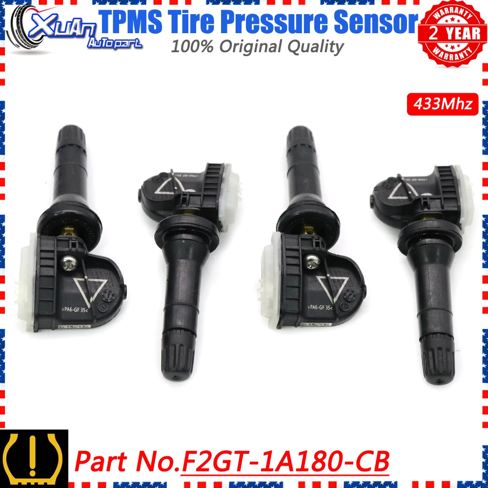XUAN-Monitor de presión de neumáticos TPMS, 4 piezas, F2GT-1A180-CB, para Ford Explorer, F-15, Mustang, Lincoln, MKX, F2GT-1A150-CB, 433mhz