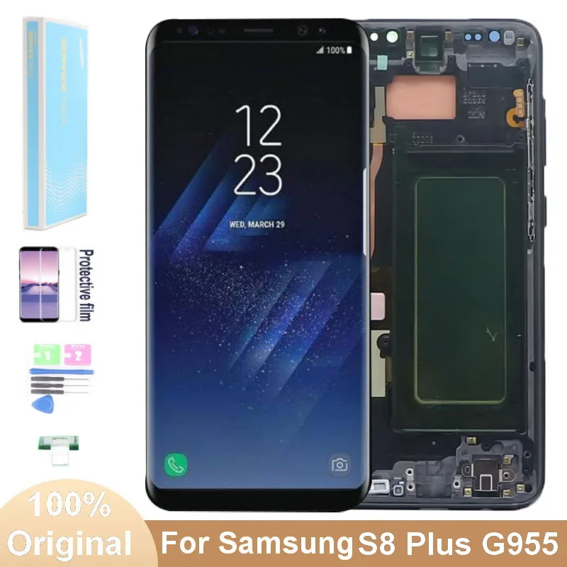 Оригинальный ЖК-дисплей для Samsung Galaxy S8 Plus G955 G955FN, дигитайзер сенсорного экрана для S8 + G955F, ЖК-экран с дефектами