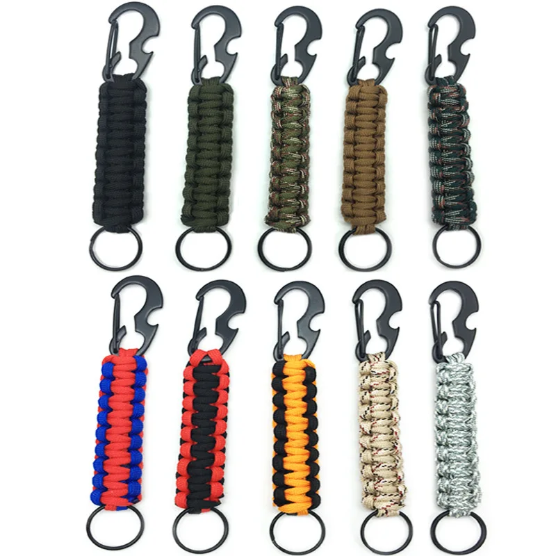 

XC Paracord Keychains with Carabiner Braided Lanyard Ring Hook Clip for Keys Knife Flashlight Outdoor Camping Hiking Backpack