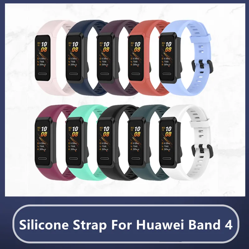 

New Silicone Strap For Huawei Band 4 Watch Bracelet Solid Color Band4 Huawe5i Watchbands Wristbands Replacement Bracelet Bands