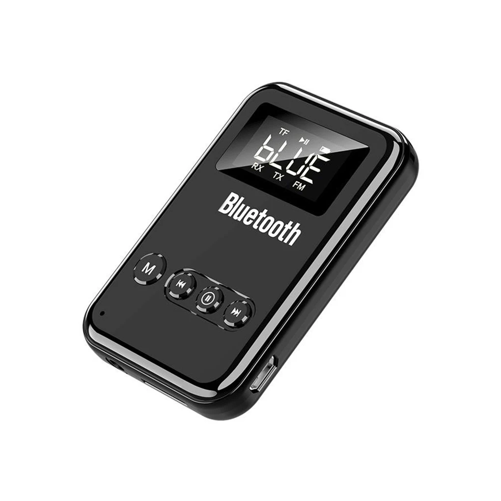 

2-in-1 Bluetooth 5 0 Audio Transmitter Receiver Speaker Car Stereo System LCD Screen Display Audio Adapter