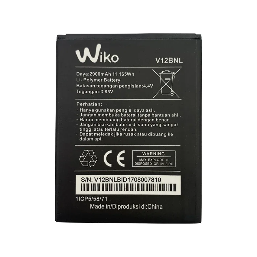 100% оригинальная батарея емкостью 2900 мАч для Wiko Harry 2 Harry2 V12BNL сменные аккумуляторы
