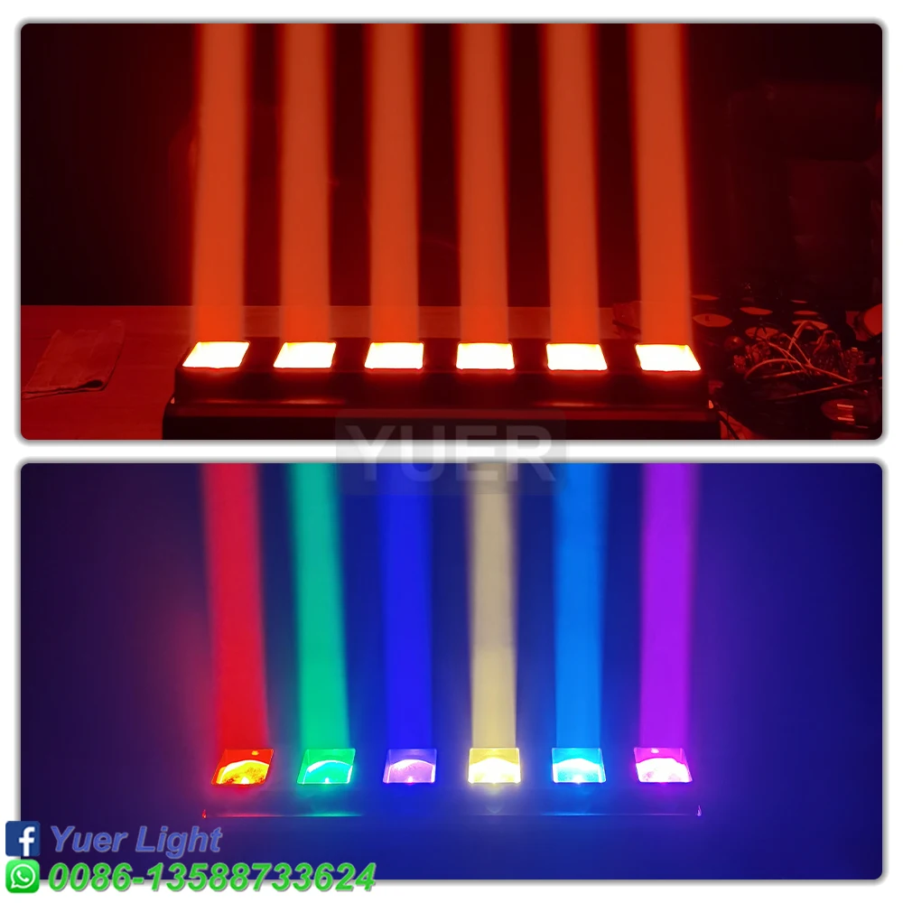 Фото YUER 6x40W RGBW 4в1 Светодиодный прожектор с зумом с одним управлением, движущиеся головные фонари, бар, музыкальная вечеринка, сцена, DJ, дискотека, DMX512 №5