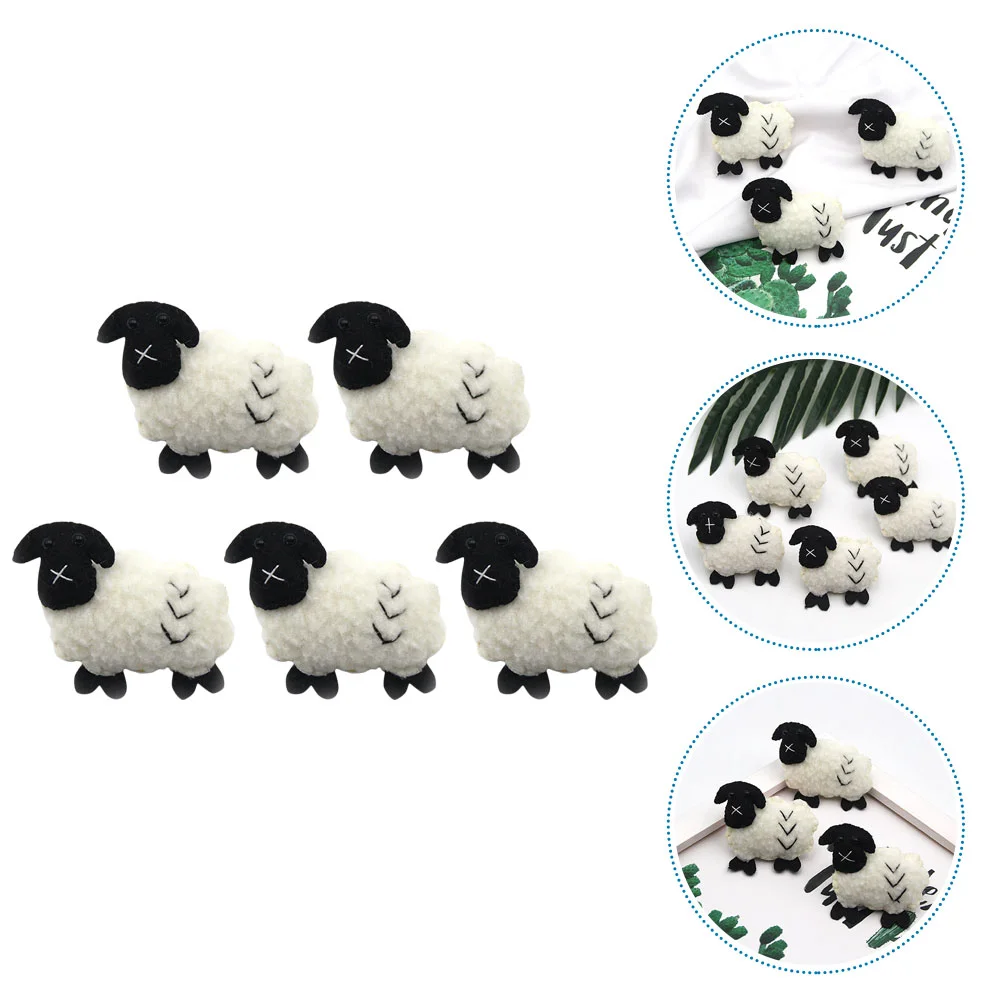 

5 Pcs Car Key Fob Chain Pendant Small Wool Felt Sheep Craft Lamb 7.5x4.5cm Crafts Child