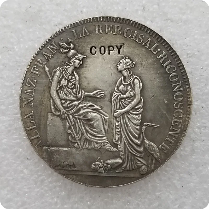 1800 Итальянские Штаты Цзиalpine Republic с покрытием серебром Скадо из 6-лиевого Анно VIII