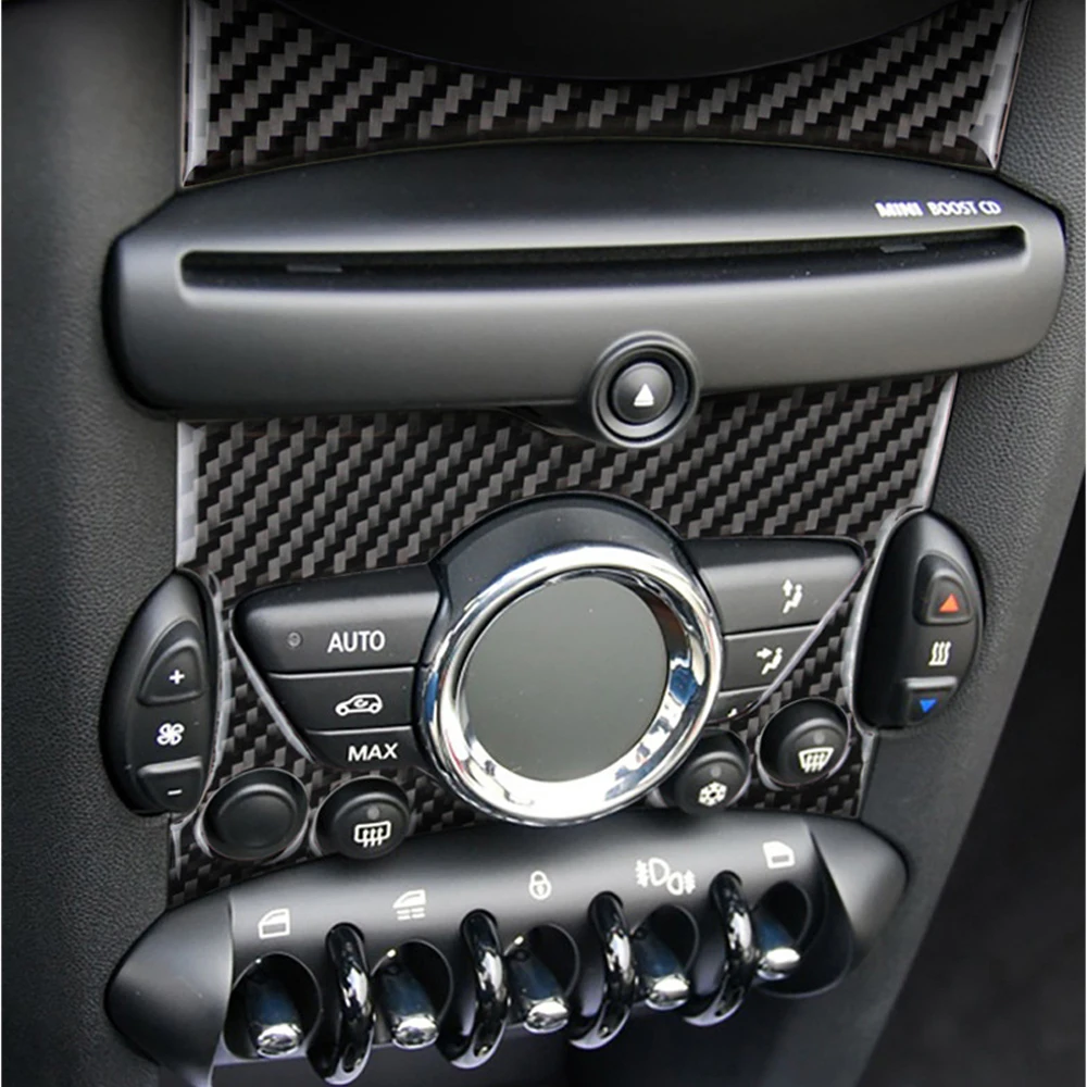 

Carbon Fiber for Mini Cooper Clubman R55 R56 R57 Accessories Interior Trim Central Control Knob Panel Cover Sticker Decals