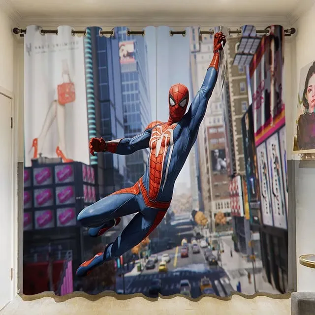 Шторы из мультфильма Человек-паук Disney занавески для гостиной затемняющие