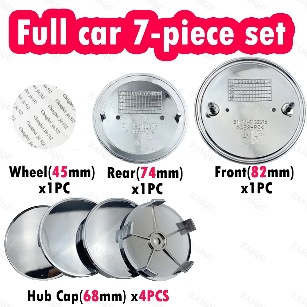 

7pcs 82mm 74mm 45mm Car Emblem Badge Hood Front Rear Trunk For BMVV E46 E39 E38 E90 E60 Z3 Z4 X3 X5 X6 E60 F10 F90 51148132375