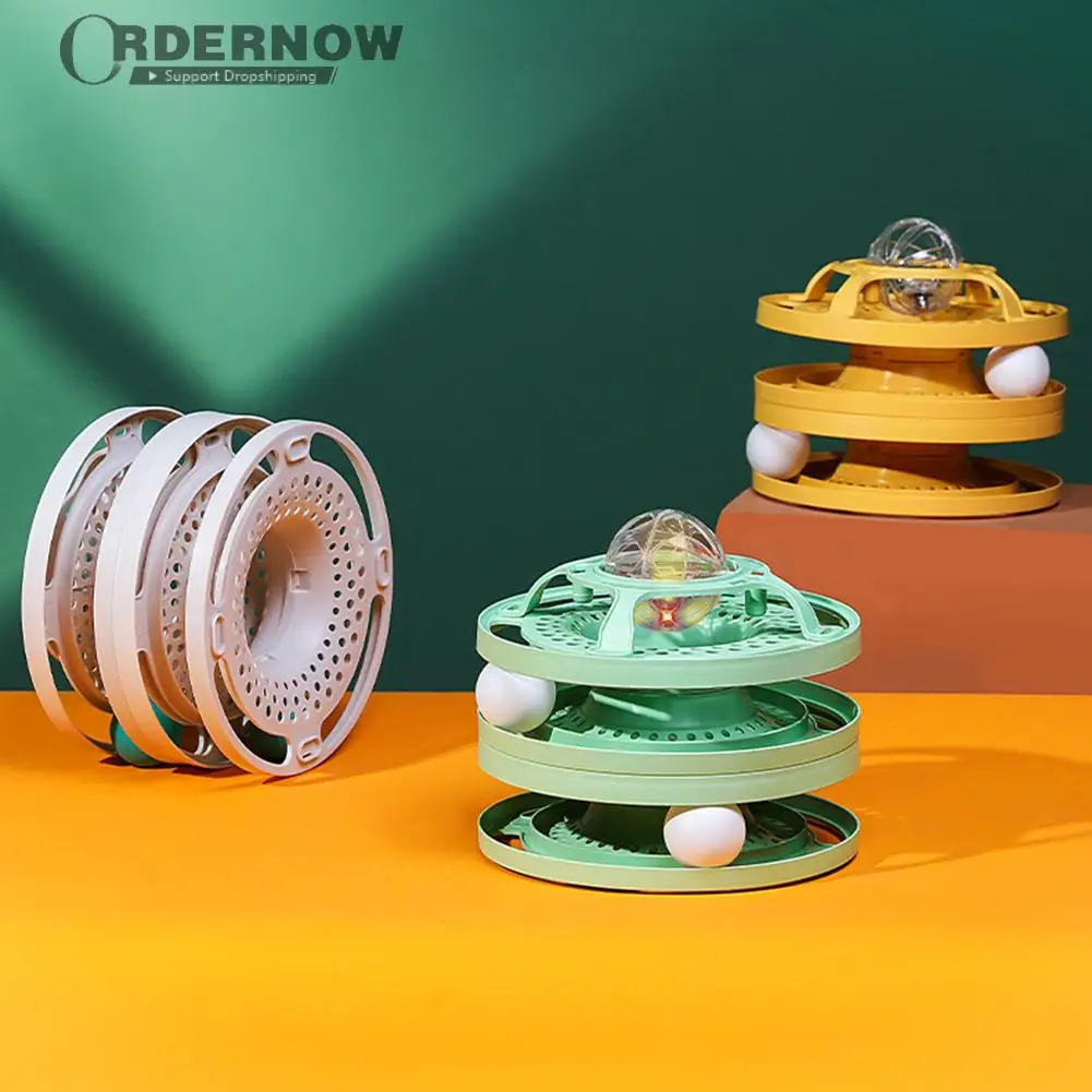 

Забавная интерактивная игрушка для питомцев, кошек, красочная пластиковая башня, поворотный стол, аттракцион, тренировочный мяч, игровая пл...