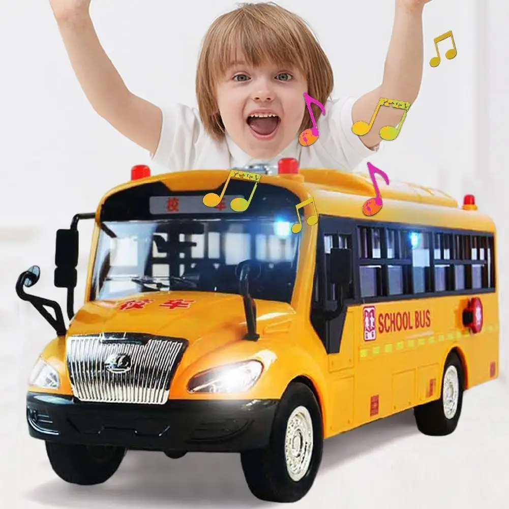 

Simulation Inertial School Bus Toys School Car Model Bus For Kids Children's Music Toys Lighting Toys School Friction Car B7g8