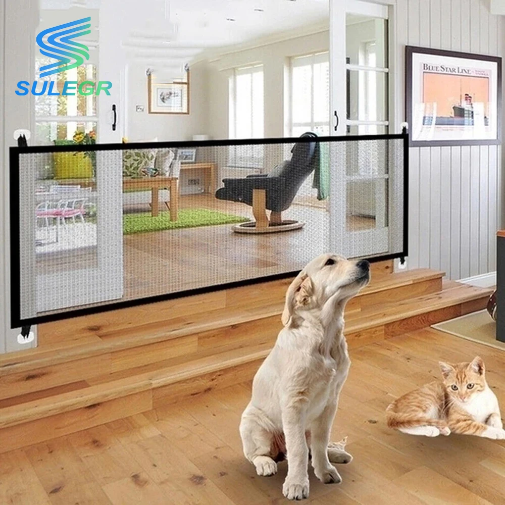 

Dog Magic Gate Portable Foldable Ingenious Enclosure Protect Safety Mesh Net for Indoor and Outdoor Pet Isolation Barrier Fence
