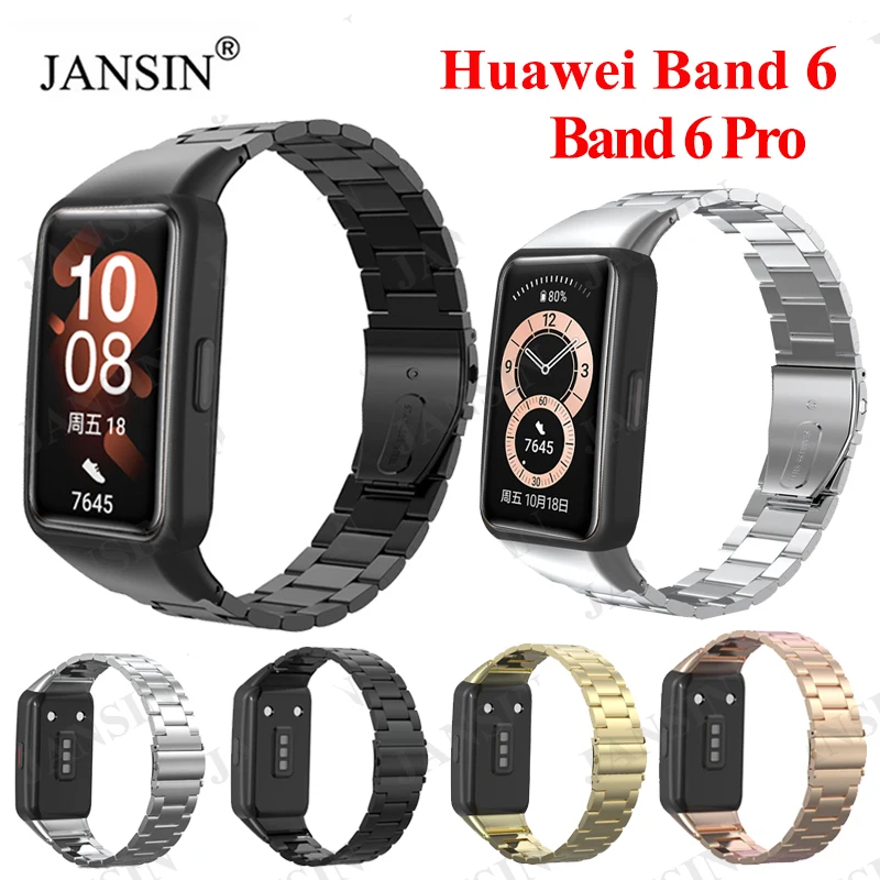 

Ремешок из нержавеющей стали для Huawei Band 6, сменный металлический ремешок для браслета Huawei Band 6 Pro/Honor 6