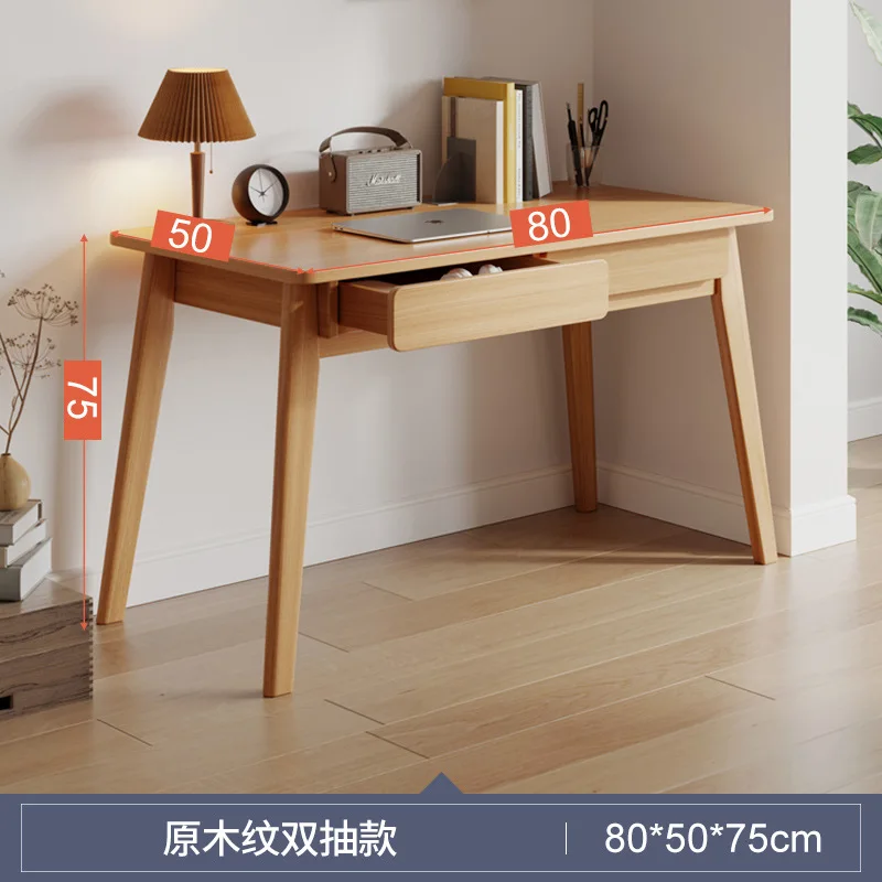 

2023 Year AOLIVIYA Double Drawer Solid Wood Desk Home Desktop Computer Desk Simple Modern Bedroom Small Table Student Study Tabl