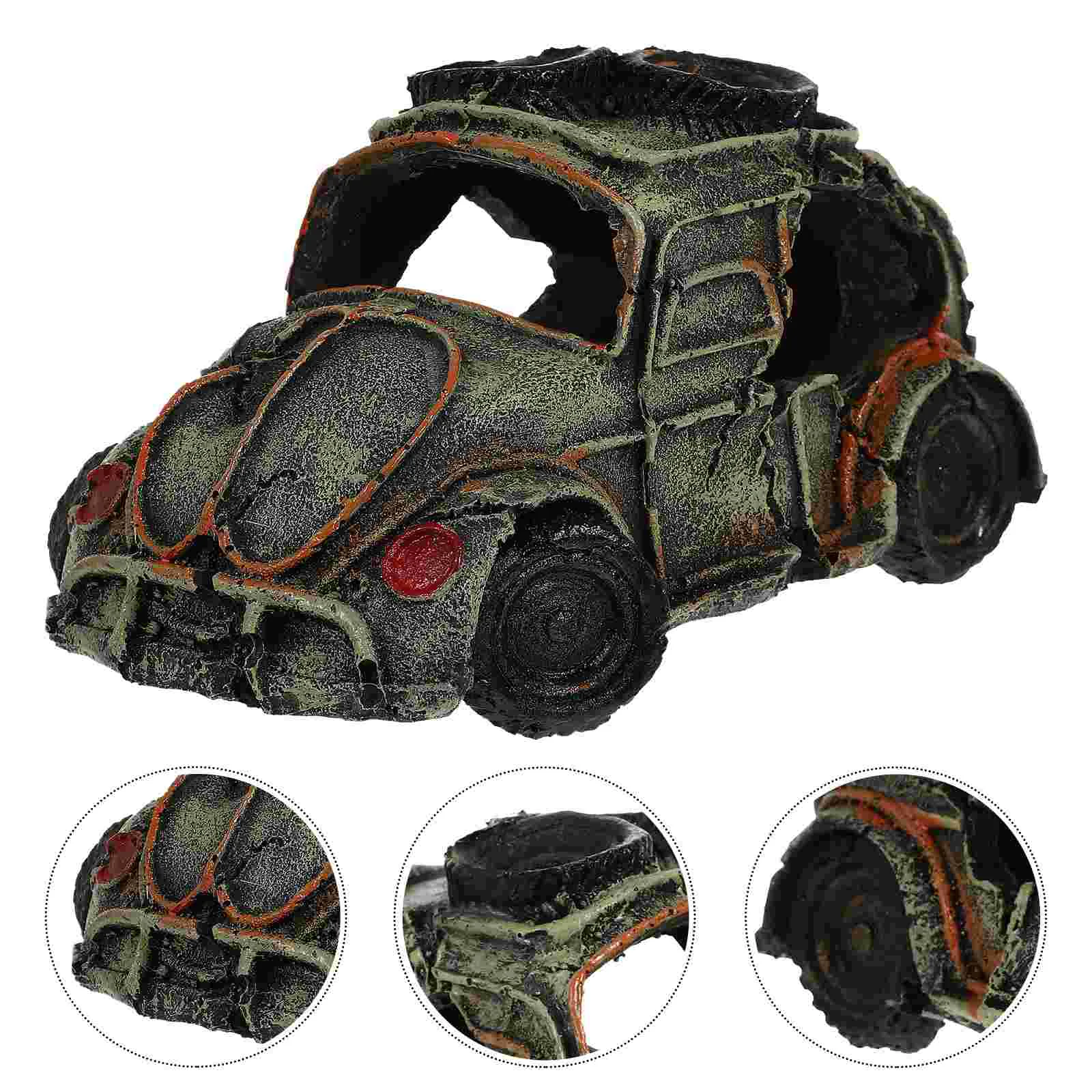 

Adornment For Aquarium Resin Tank Decor Car Shape Adornment Tank Landscape House for Decor Aquarium Home