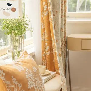 New Brown Orange Bear Luxury Style Plaid Solid Color Printed Thin Curtain  Bedroom Living Room Window Curtain Package 2 Panels - AliExpress