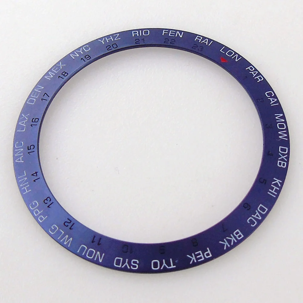 Slope 38mm*30.6mm Alloy Watch Bezel Insert Dark Blue Rainbow Ring for Diver SUB GMT Watch Case Mod Watch Accessories