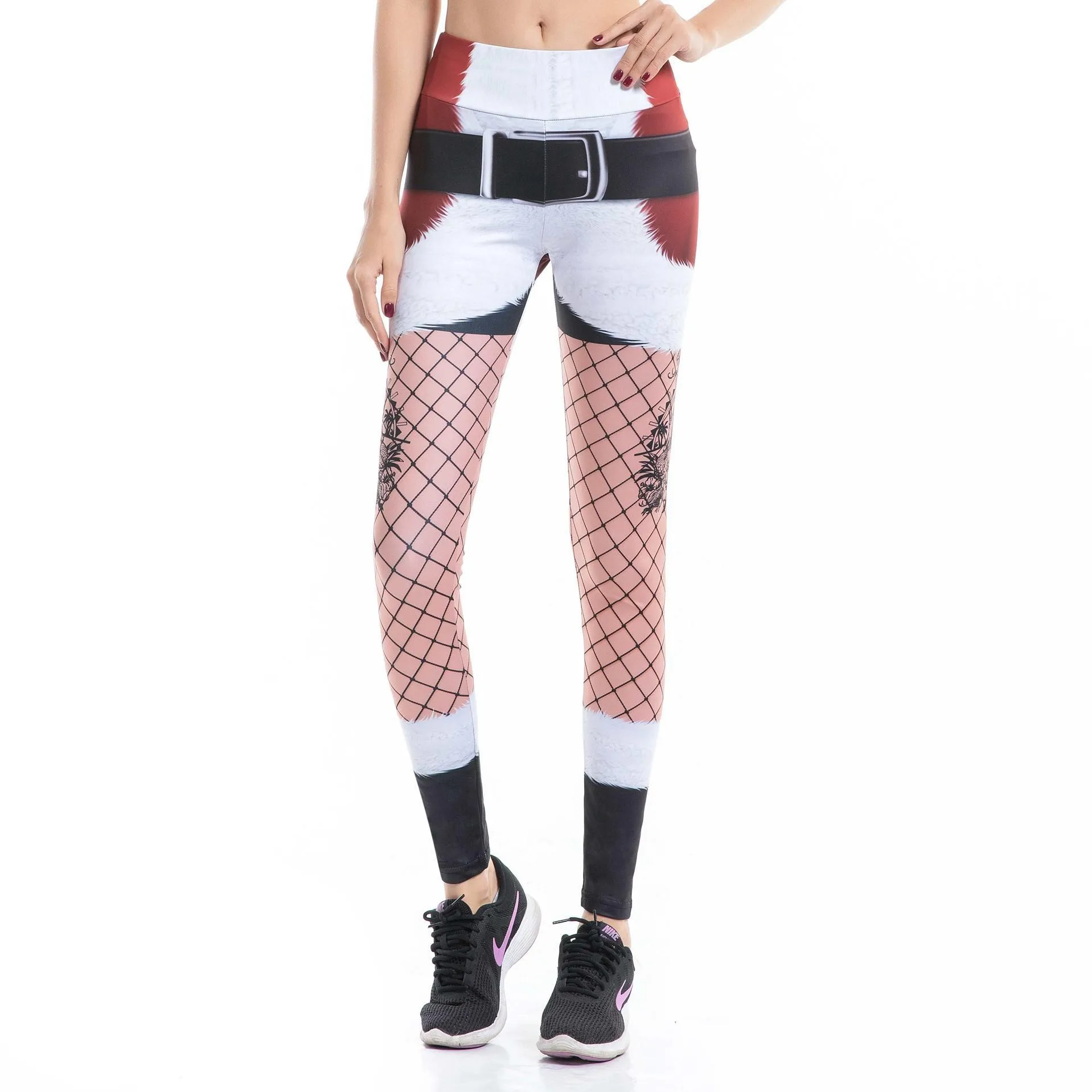 Женские леггинсы в сетку с высокой талией повседневные спортивные штаны для