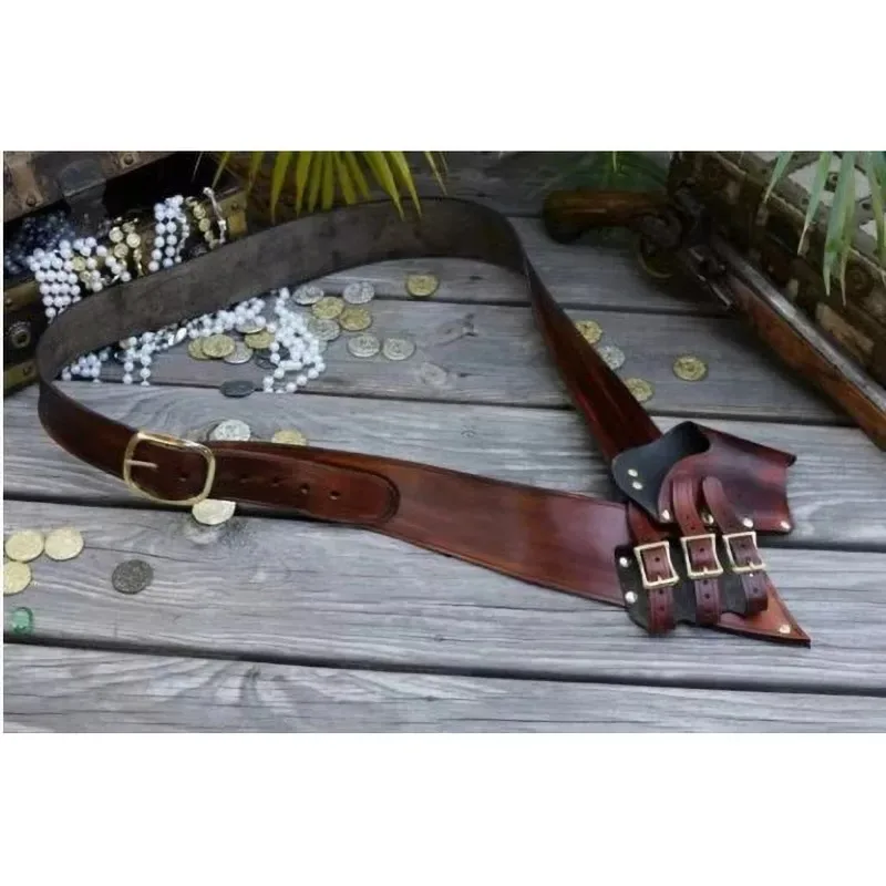 Кожаный плечевой ремень, меч Flintlock, кобура для пистолета, кобура в стиле стимпанк, рыцарь, пиратский костюм, Ларп, ножницы, лягушка, бальдрик (art.: 3920bda82b7ea) - 3920bda82b7ea