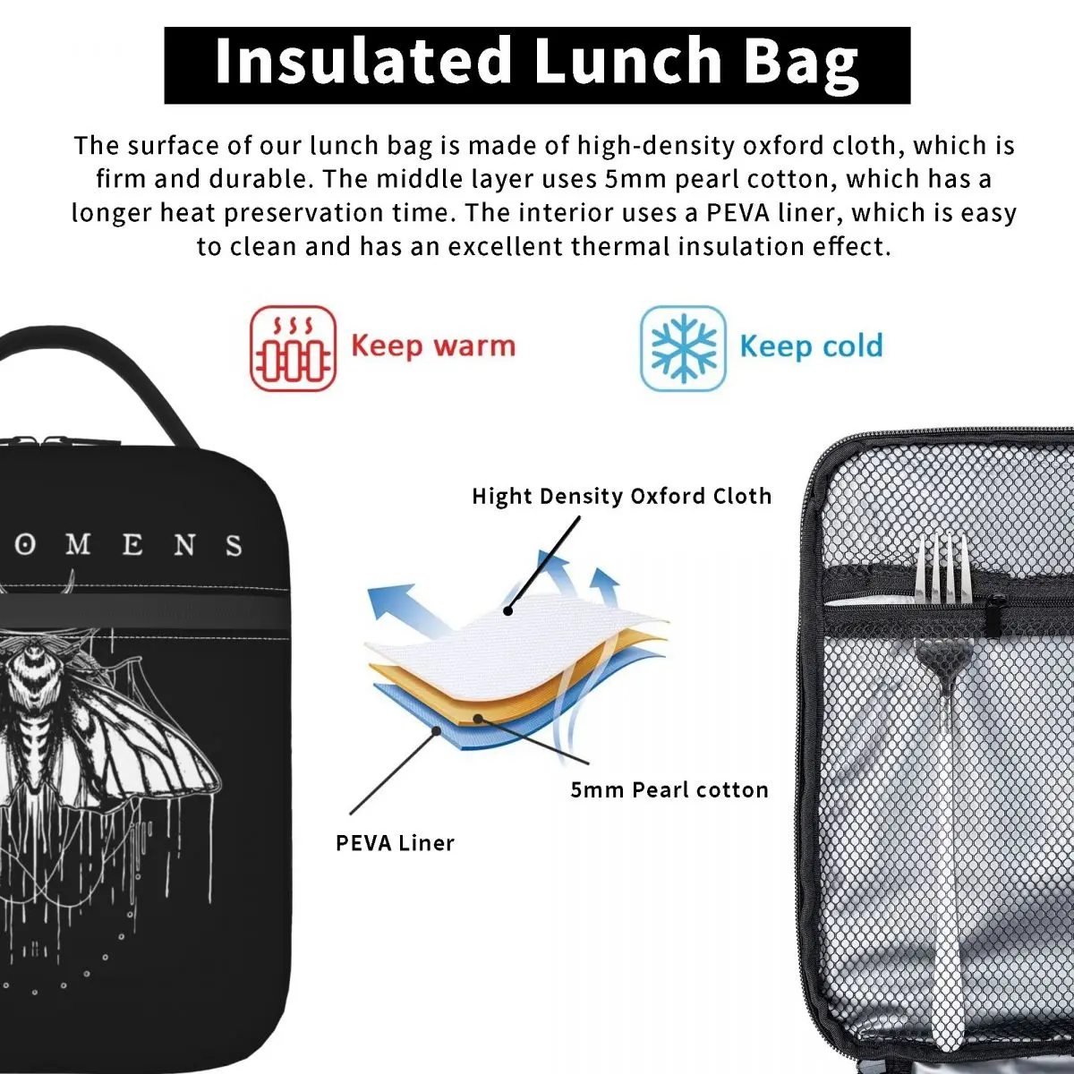 Моль плохой продукт Omens изолированные ланч-пакеты для путешествий рок-группы