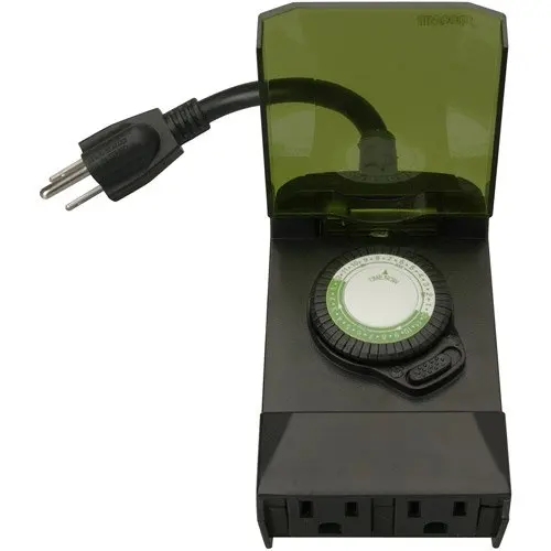 

Woods 50011 Black Outdoor 24-Hour Plug-in Mechanical Timer with 2 Grounded Outlets, , 6-Inch Cord Camping Tool