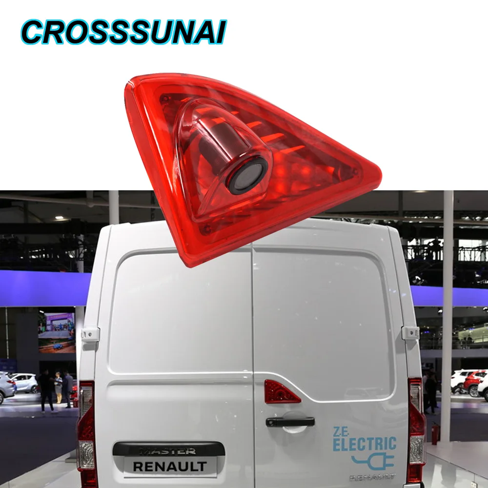 

CROSSSUNAI Car High Brake Stop Light With HD Rear View Reversing Backup Camera 170° For Renault Master/Nissan NV400/Opel Movano