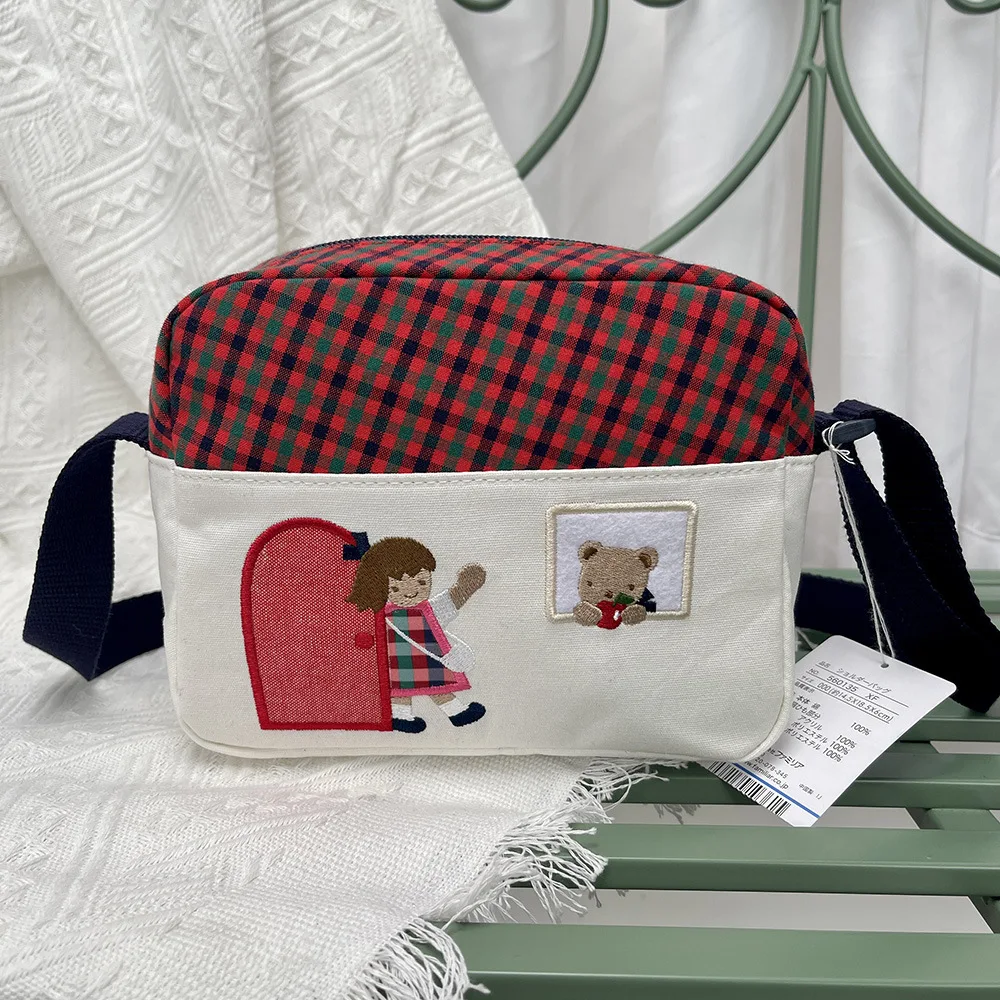 

Знакомый японский стиль мультфильм вышивка семья девушка сумка через плечо Повседневная Детская милая маленькая сумка