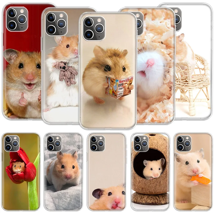 

Cute Lovely Pet Hamster Phone For Apple Iphone 14 12 13 Pro Max Mini 11 8 7 Plus 6 6S X XS XR Case 5 5S SE 2020 Shell Cover