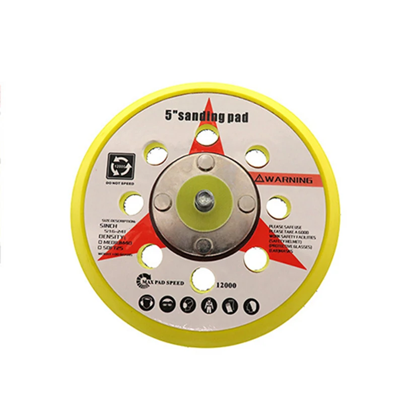 

8 holes Sanding Pad 125mm Polishing Disc Yellow Sandpaper Car Paint Tray