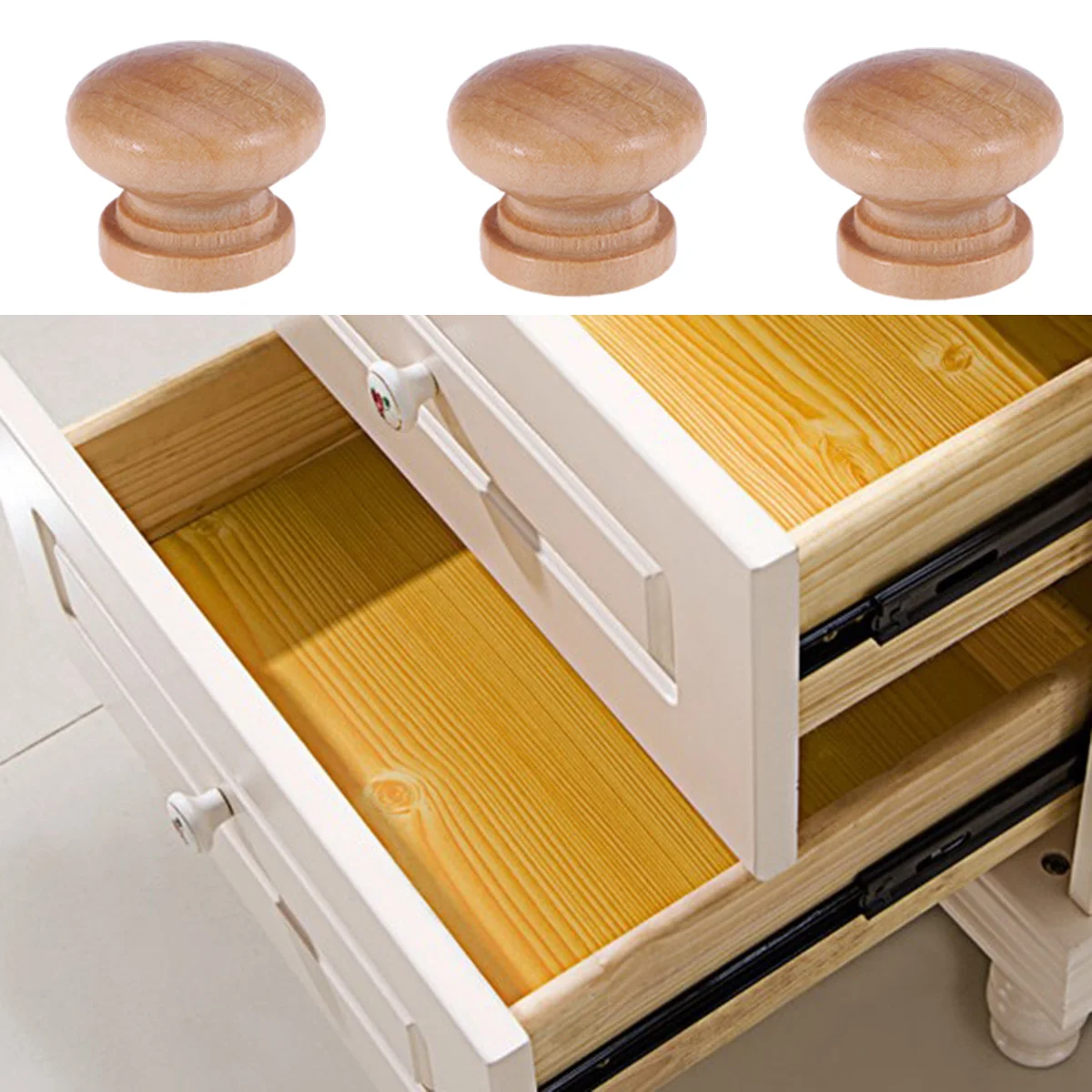 

Knobs Drawer Knob Cabinetwood Woodenfor Drawers Doorchest Cupboard Handle Vintage Supplies Furniture Mushroom Handles Decorative