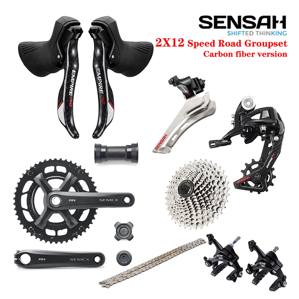 Задний рычаг переключателя передач SENSAH EMPIRE PRO 2x1 2 скорости 24s Road Groupset из