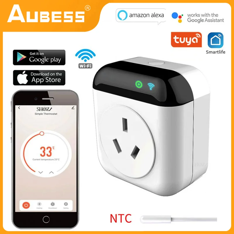 

Умная розетка AUBESS Tuya, Wi-Fi, 15 А, 4400 Вт, 90 дней