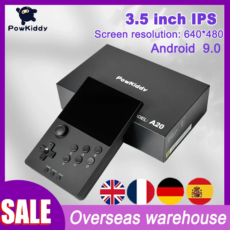 

2023 New POWKIDDY A20 Original Retro Handheld Game 3.5 Inch IPS HD Console Video Portable Classic Pocket Game Players Android 9