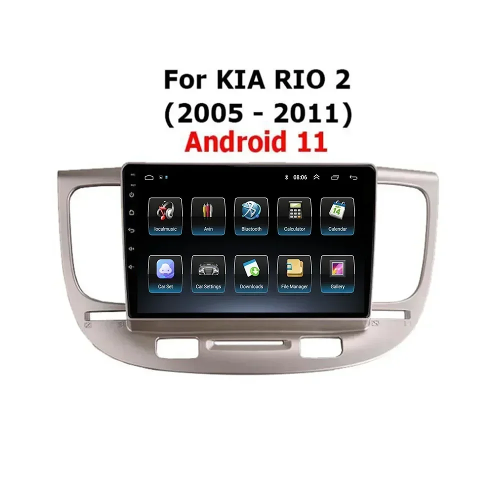 Android 13 Auto Carplay для Kia RIO 2 RIO2 2005-2011 Автомобильный радиоприемник Мультимедийный
