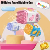 76 holes automatic bubble gun machine blaster toy bubble blower outdoor portable rocket bubble leak proof soap bubbles toys kids