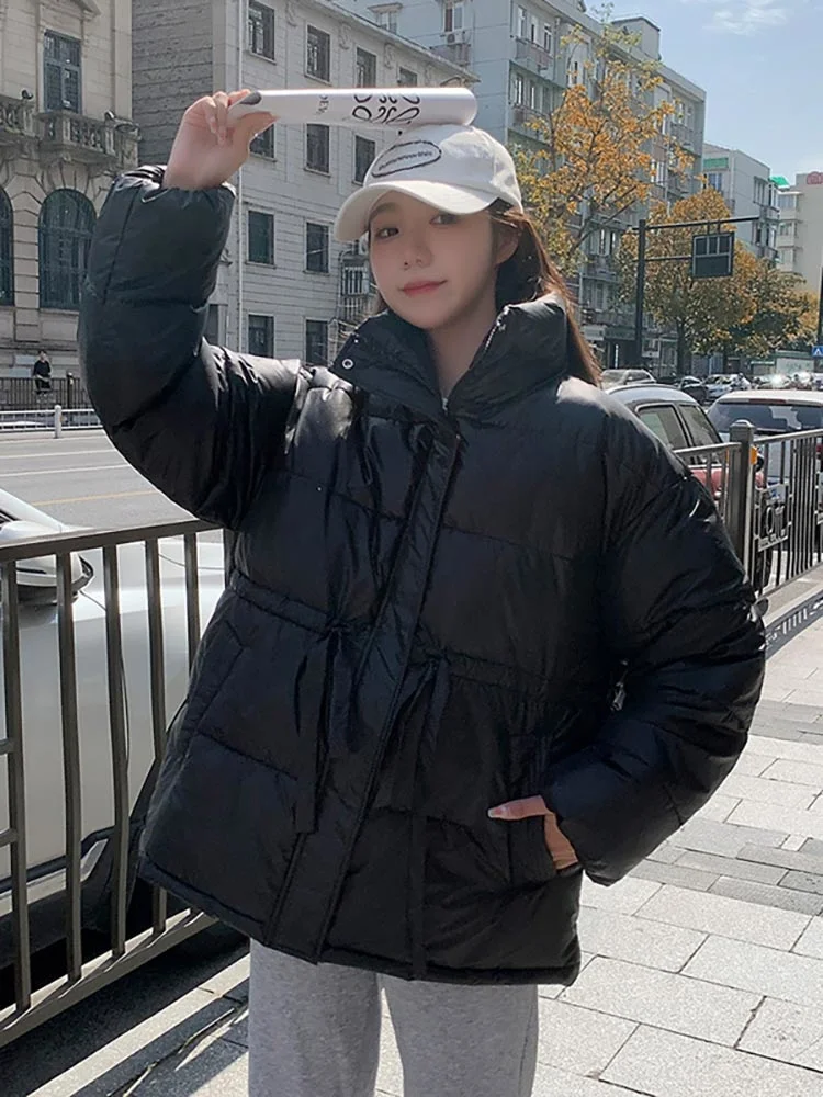 2022 Hot Sale Women Winter Jacket Stand Collar Slim Elegant Solid Female Cotton Padded Warm Coat Winter Parka Clothes