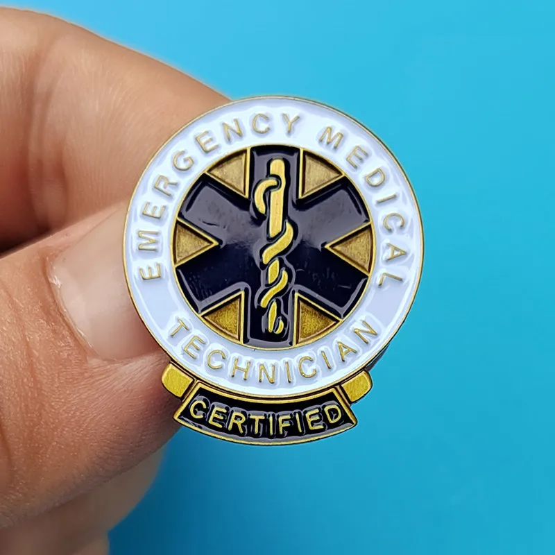 

Medical Pin emergency Medical Technician Certified Enamel Brooch Lapel Badge for Doctor Nurse