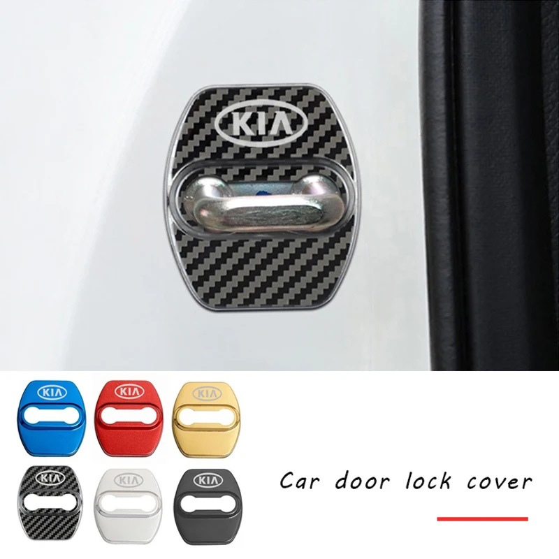 

4Pcs Car Logo Door Lock Protective Buckle Cover Sticker Anti Rust For Kia GT Picanto Rio Ceed Sportage Cerato Soul Sorento Venga