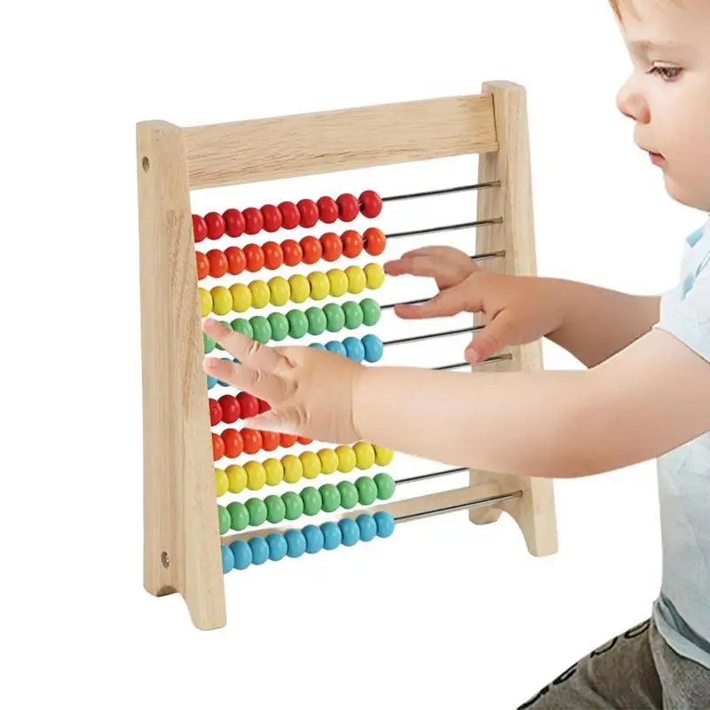 

Preschool Math Learning Toys Wood Counting Learning Toys For Toddler Kid Sensory Toys With Multi-Color Beads For Child Kids