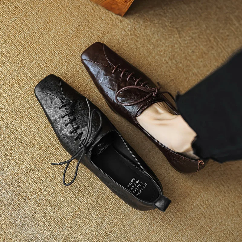 Phoentin Оксфорды с асимметричным дизайном 2025 г. женские туфли-лодочки на шнуровке в