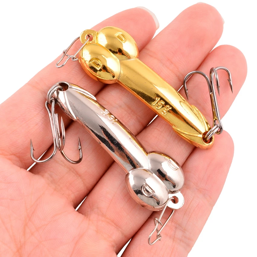 

1pcs DD Metal Spoon Fishing Lure Treble Hook 7g 10g 15g 20g Silver Gold Metal Sequins Spinnerbait Treble Hook Hard Bait Tackle