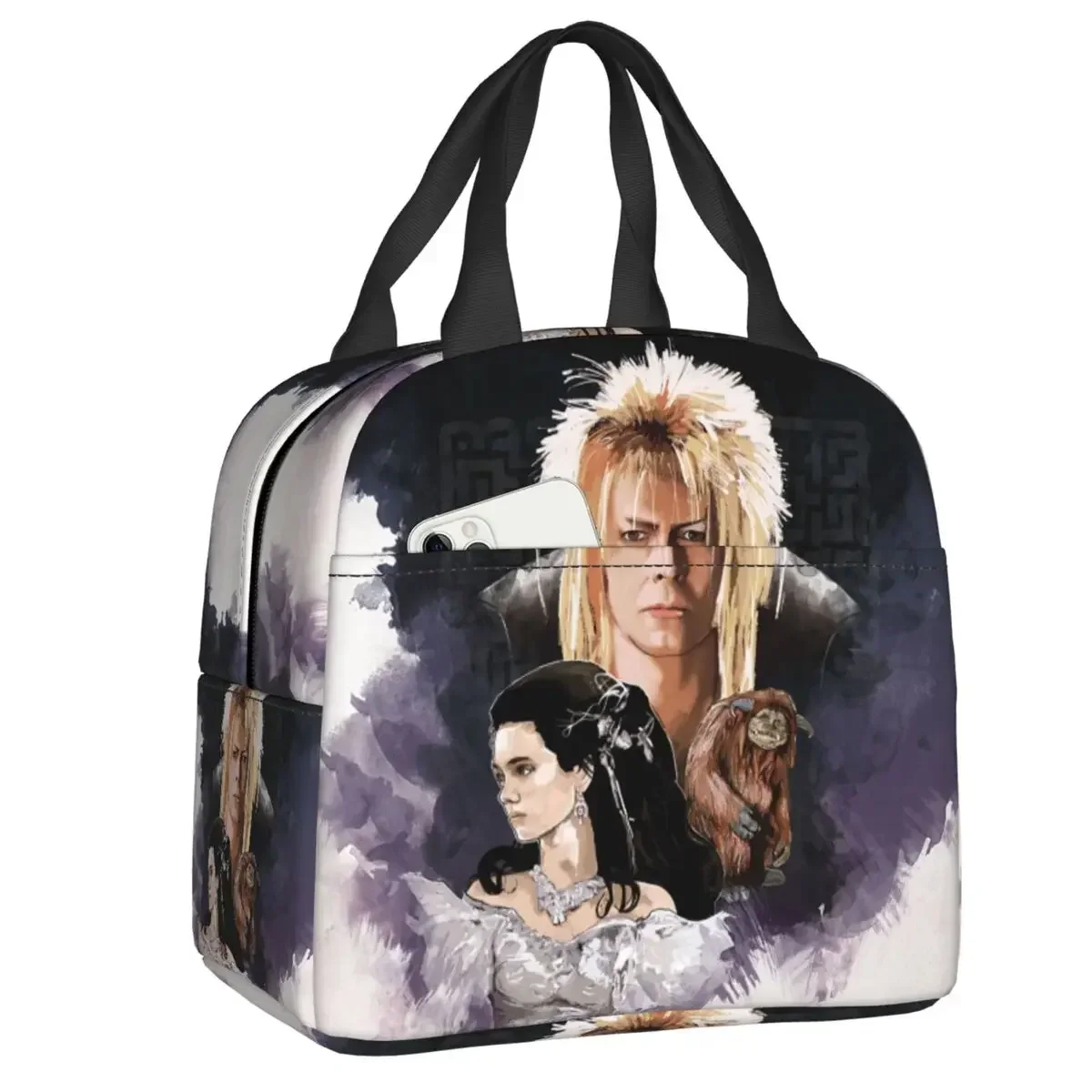 

Сумка для ланча с лабиринтным рисунком, многоразовый термоизоляционный охлаждающий контейнер для еды для детей и школьников, сумки для пикника