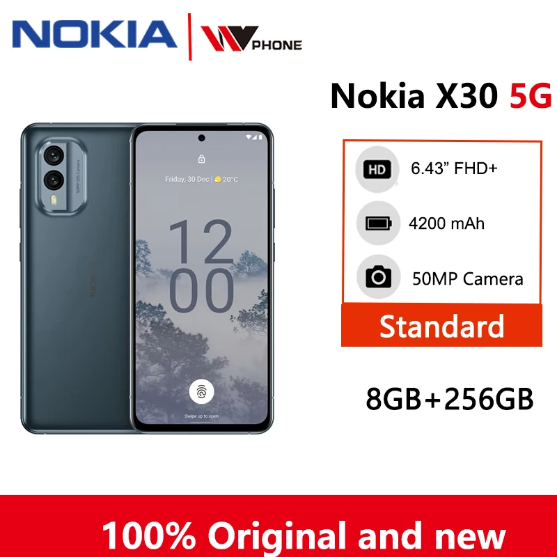 Nokia-teléfono inteligente X30 5G, pantalla FHD de 6,43 pulgadas, 8GB, 256GB, 90HZ,...