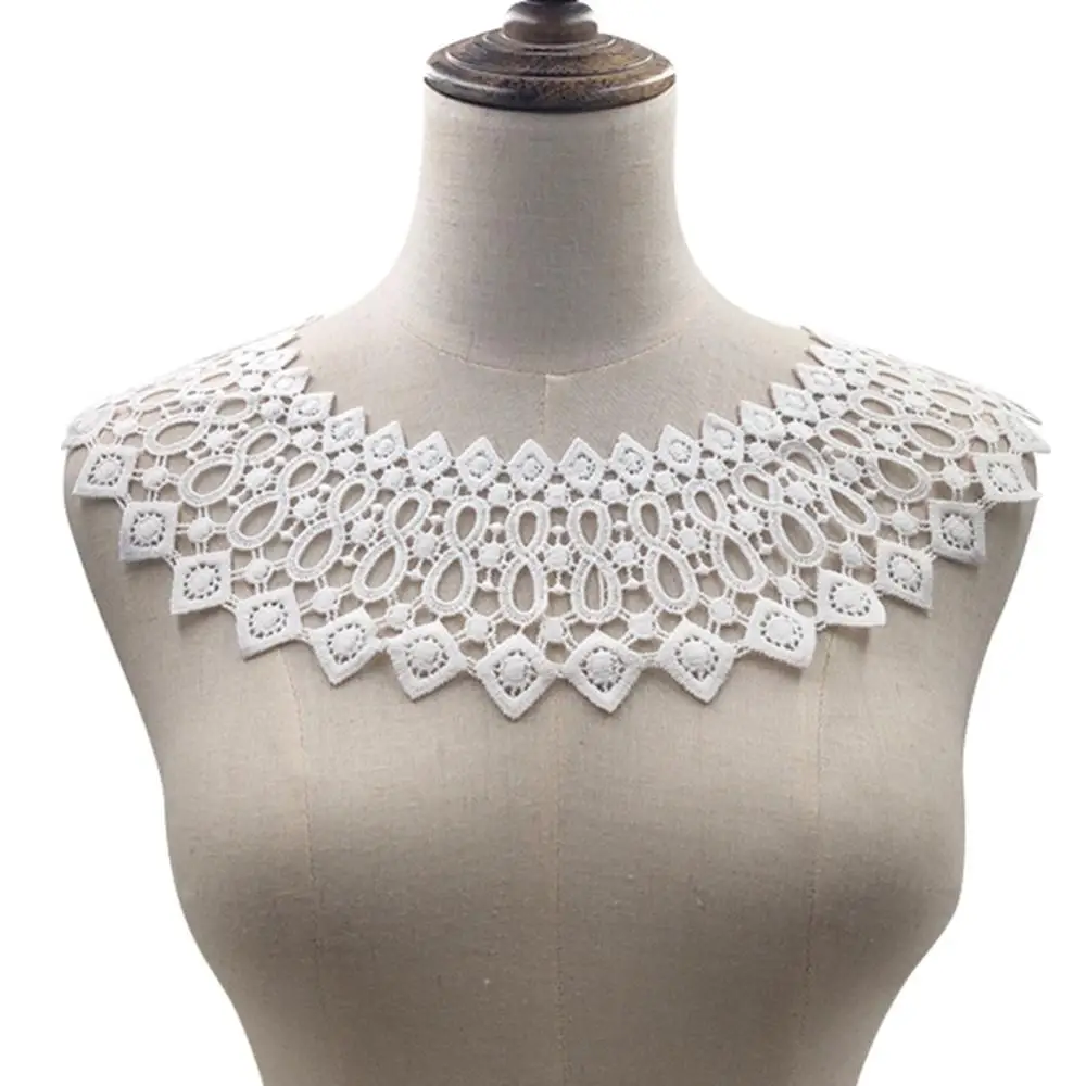 Молочный шелк полый DIY Вышивка шейный воротник одежда швейная аппликация Декор